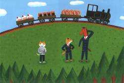 東京・『おやつきかんしゃ』久保田寛子原画展をジュンク堂書店池袋店で開催！（1/６〜2/2）